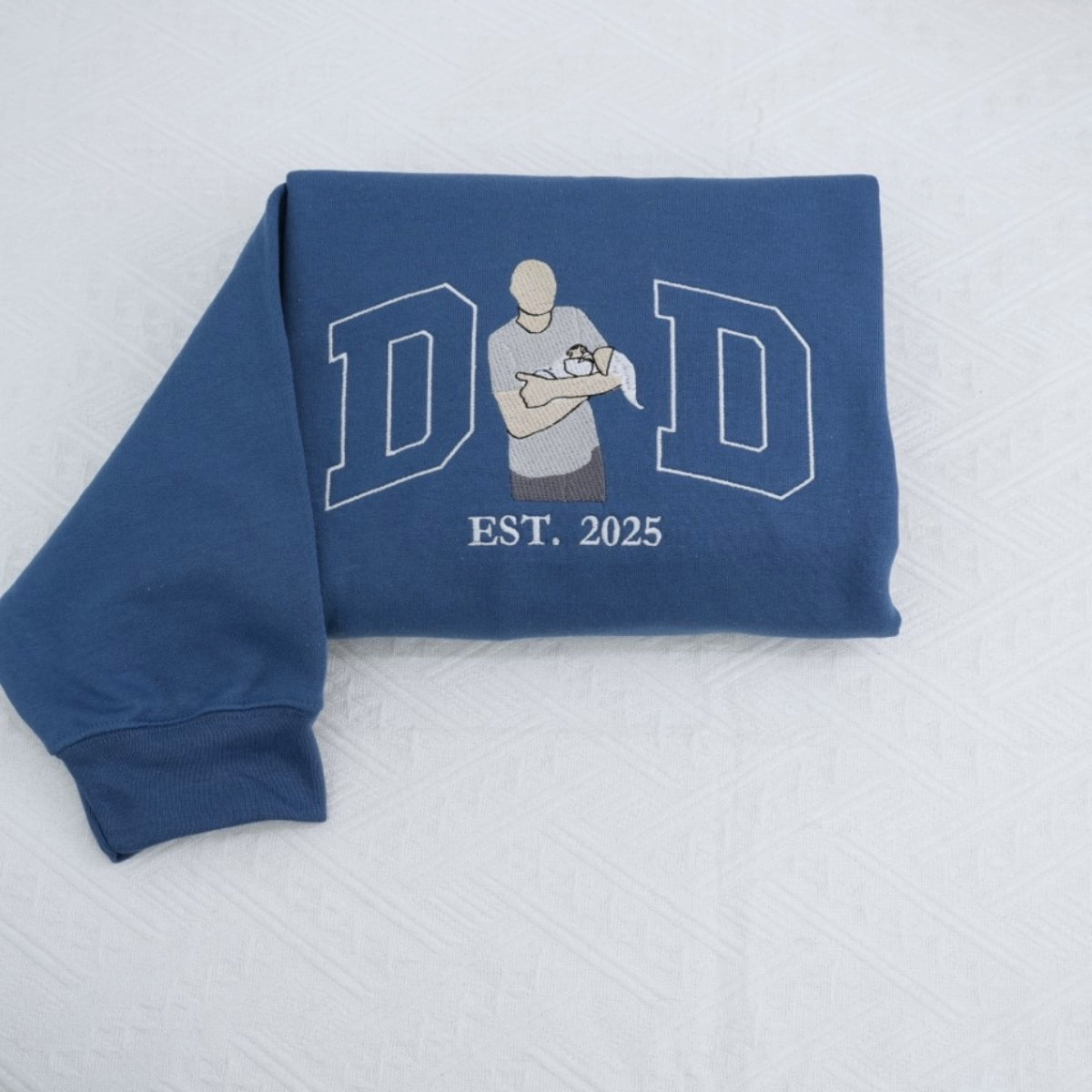 First Father Custom Embroidered Hoodie - Personalized Dad Sweatshirt - Father's Day Gift