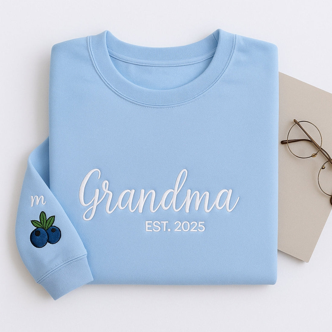 New Grandma Custom Embroidered Sweatshirt - Personalized Grandma Gift - Mother's Day Present