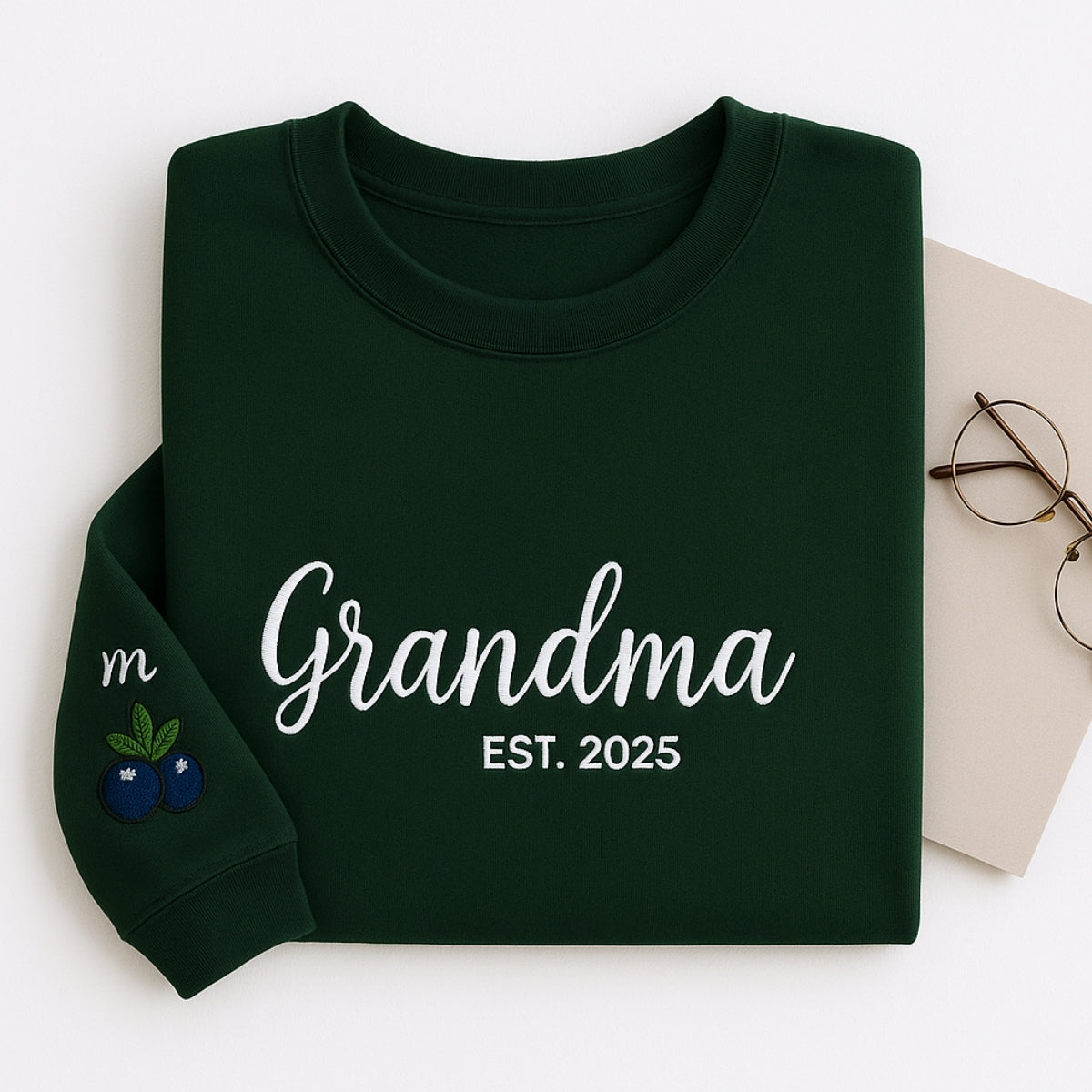 New Grandma Custom Embroidered Sweatshirt - Personalized Grandma Gift - Mother's Day Present