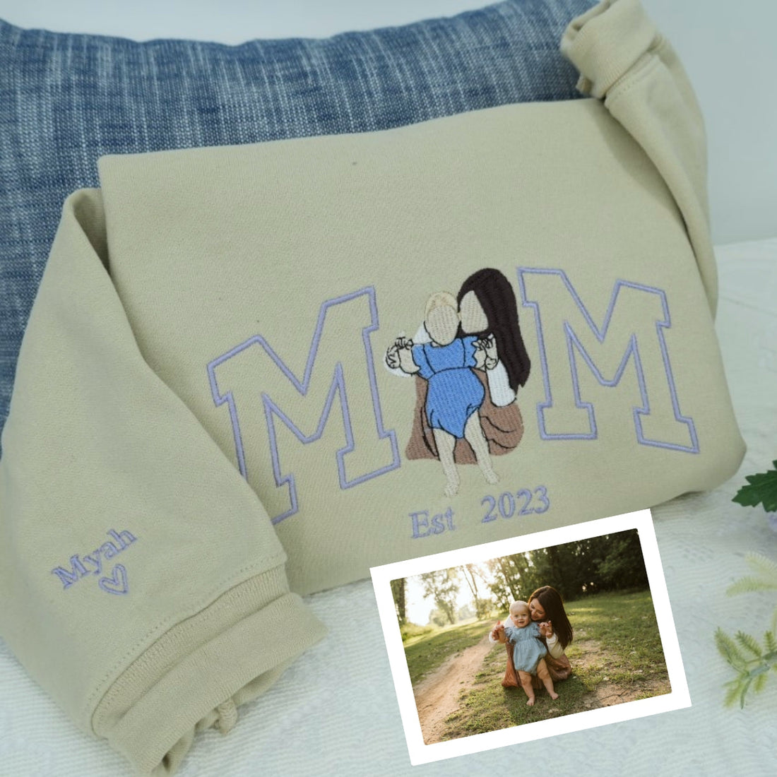 New Mom Custom Embroidered Hoodie - Mother & Baby Sweatshirt - Perfect New Mother Gift