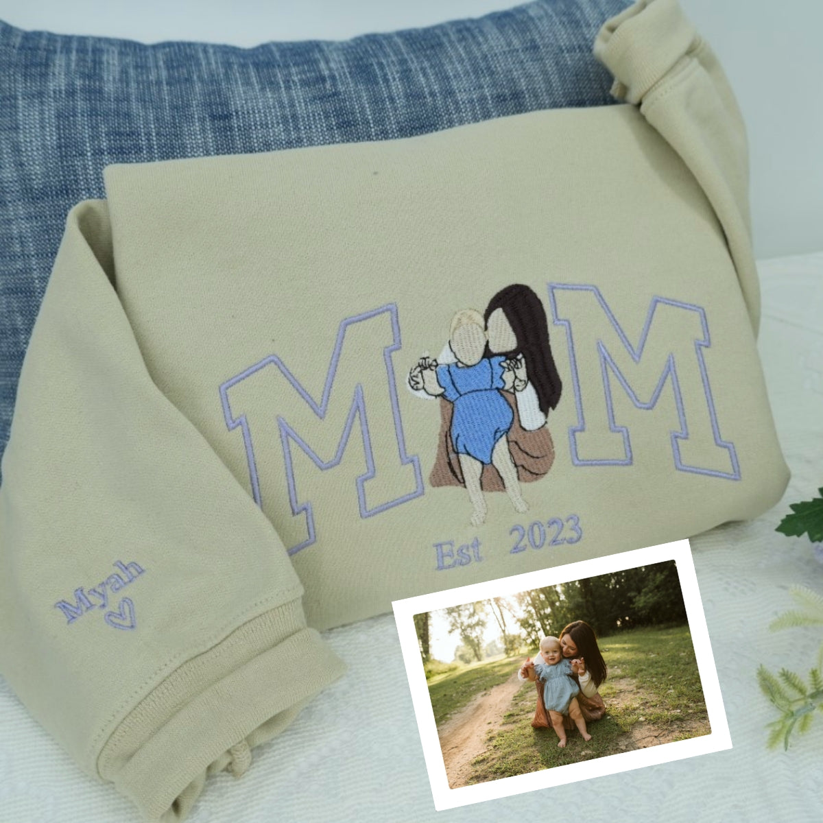 New Mom Custom Embroidered Hoodie - Mother & Baby Sweatshirt - Perfect New Mother Gift