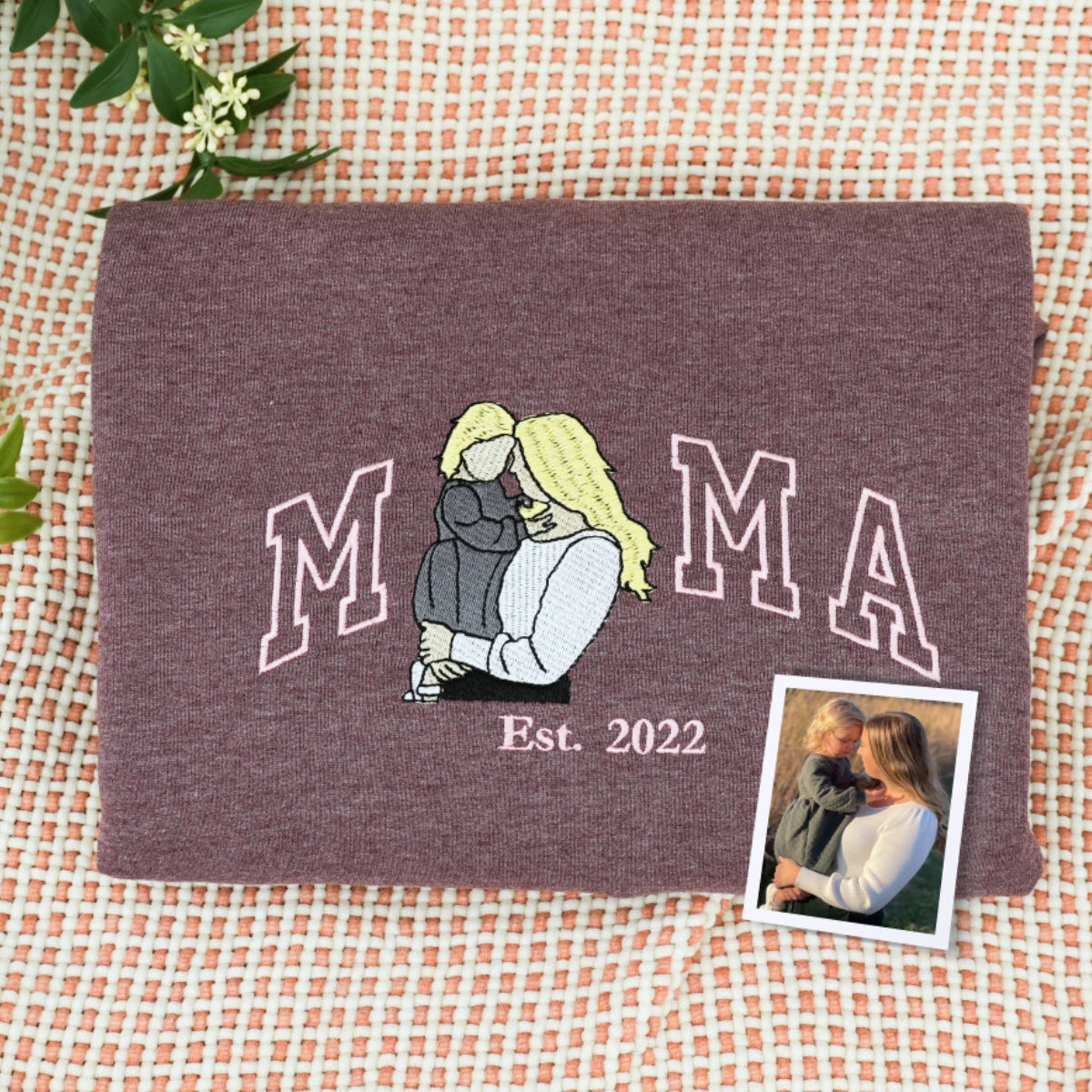 New Mom Custom Embroidered Hoodie - Mother & Baby Sweatshirt - Perfect New Mother Gift