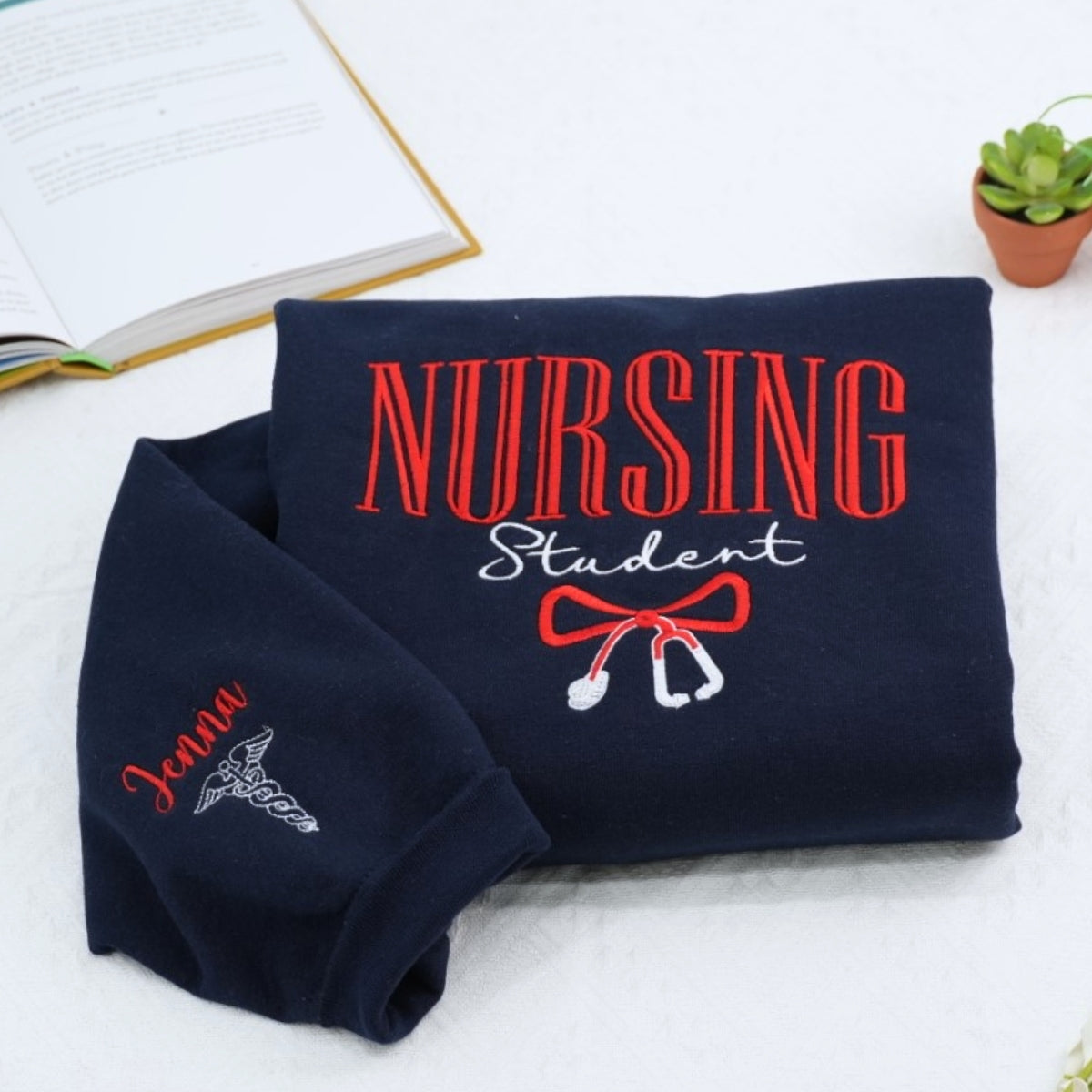 Nursing Student Custom Embroidered Hoodie - Personalized Healthcare Sweatshirt - Nursing School Gift