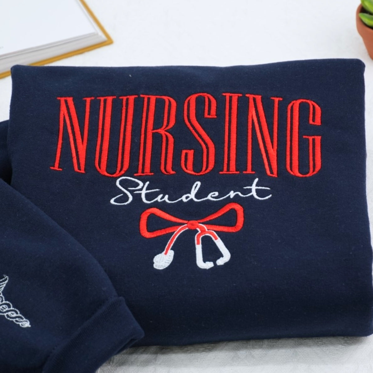 Nursing Student Custom Embroidered Hoodie - Personalized Healthcare Sweatshirt - Nursing School Gift