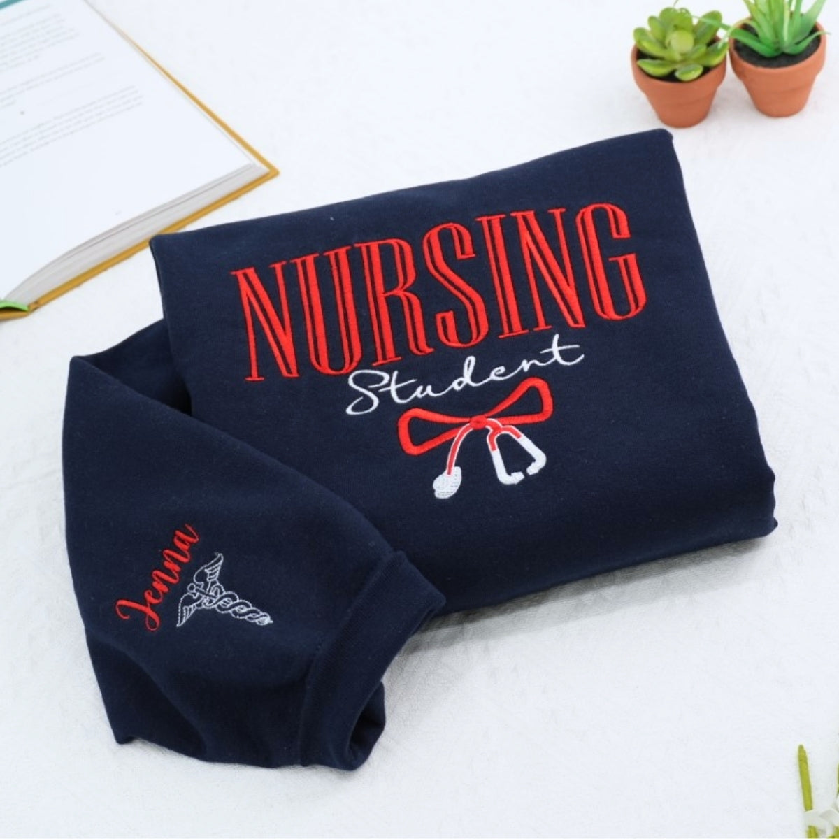 Nursing Student Custom Embroidered Hoodie - Personalized Healthcare Sweatshirt - Nursing School Gift