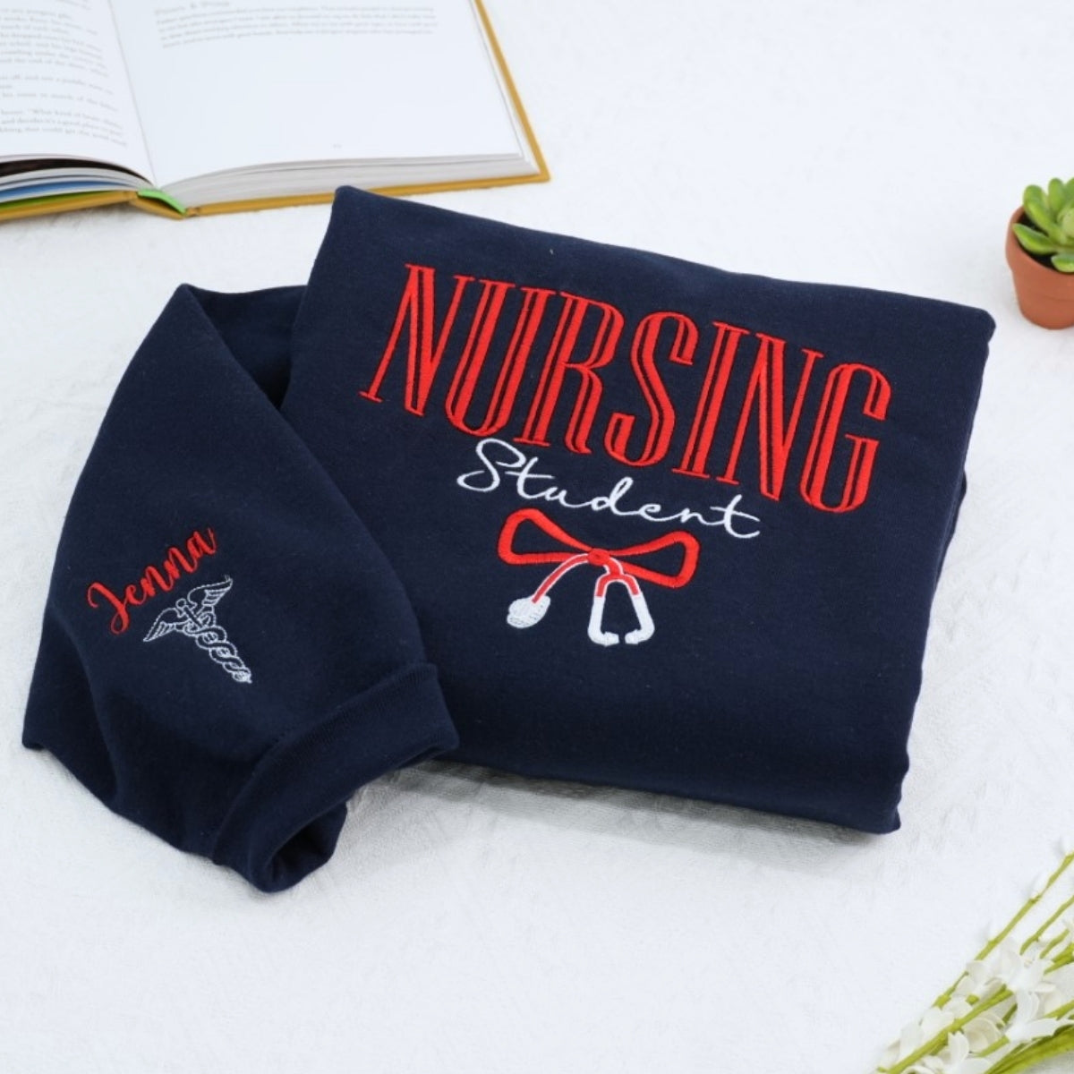 Nursing Student Custom Embroidered Hoodie - Personalized Healthcare Sweatshirt - Nursing School Gift