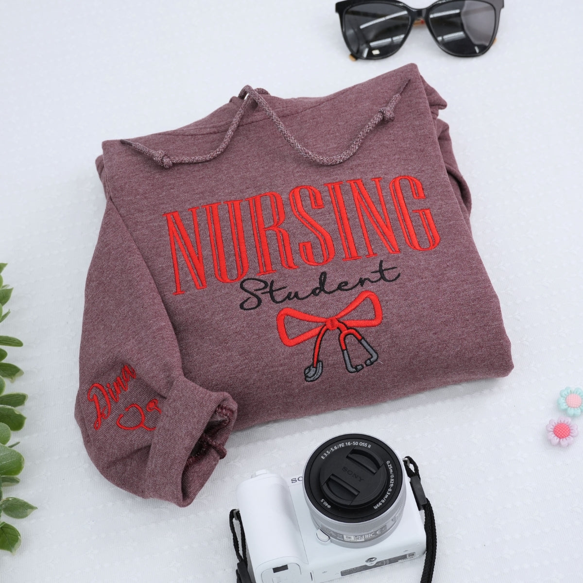 Nursing Student Custom Embroidered Hoodie - Personalized Nursing School Sweatshirt - Graduation Gift