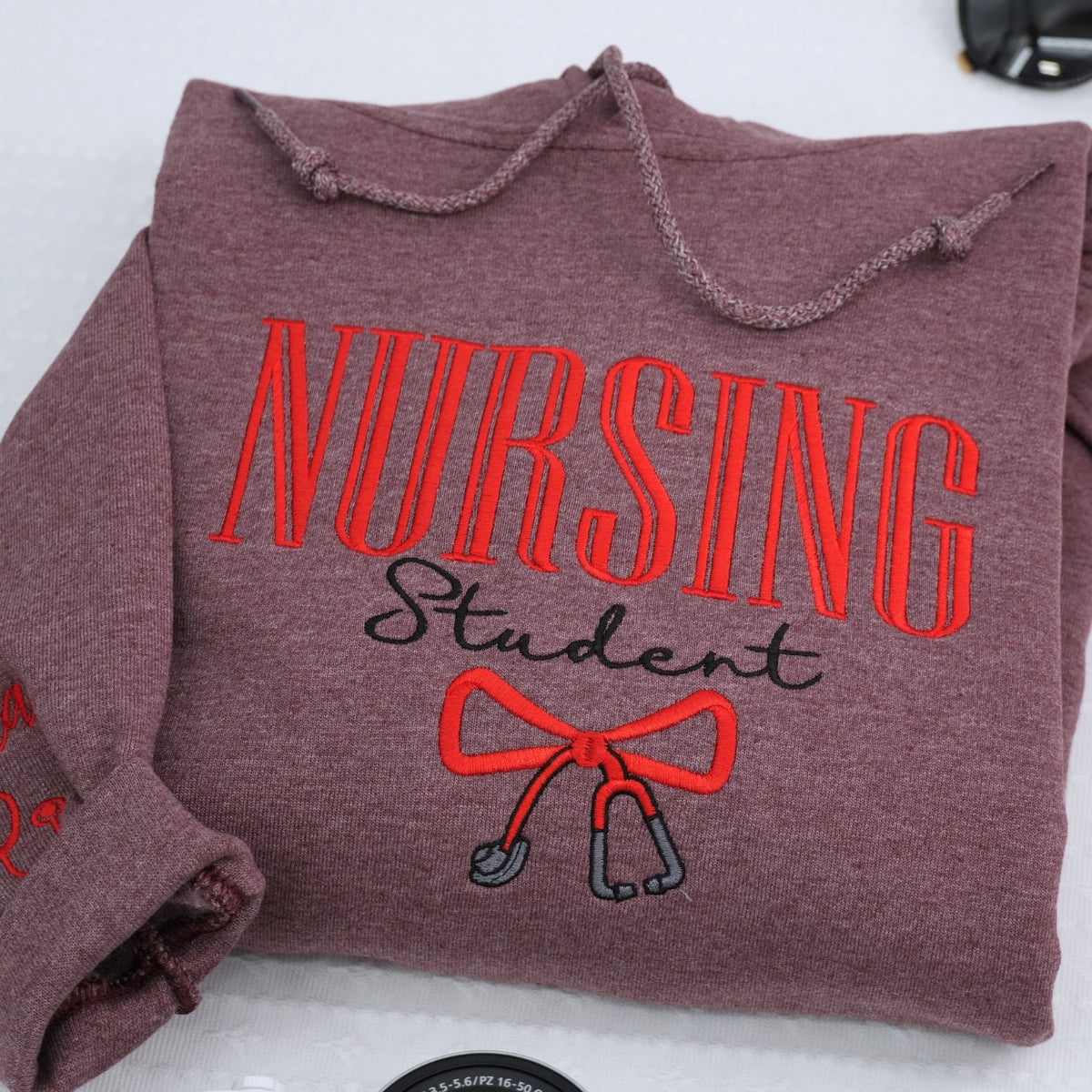Nursing Student Custom Embroidered Hoodie - Personalized Nursing School Sweatshirt - Graduation Gift