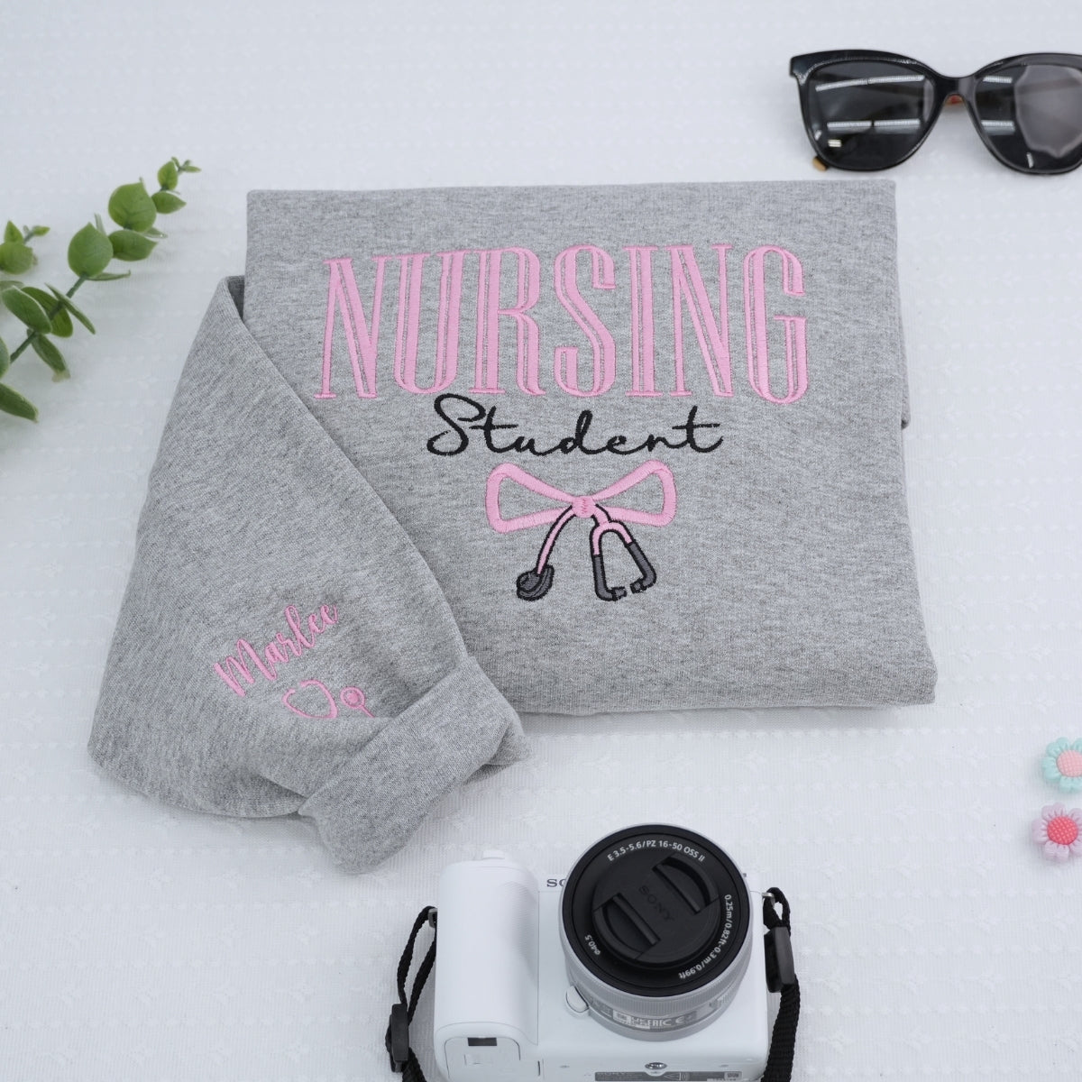 Nursing Student Custom Embroidered Hoodie - Personalized Nursing School Sweatshirt - Graduation Gift