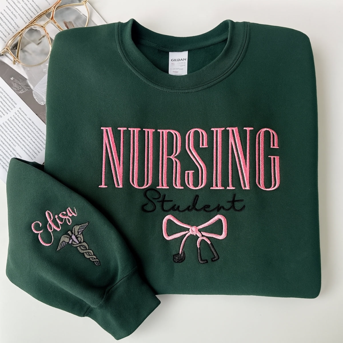 Nursing Student Embroidered Sweatshirt - Personalized Name Hoodie - Graduation Gift