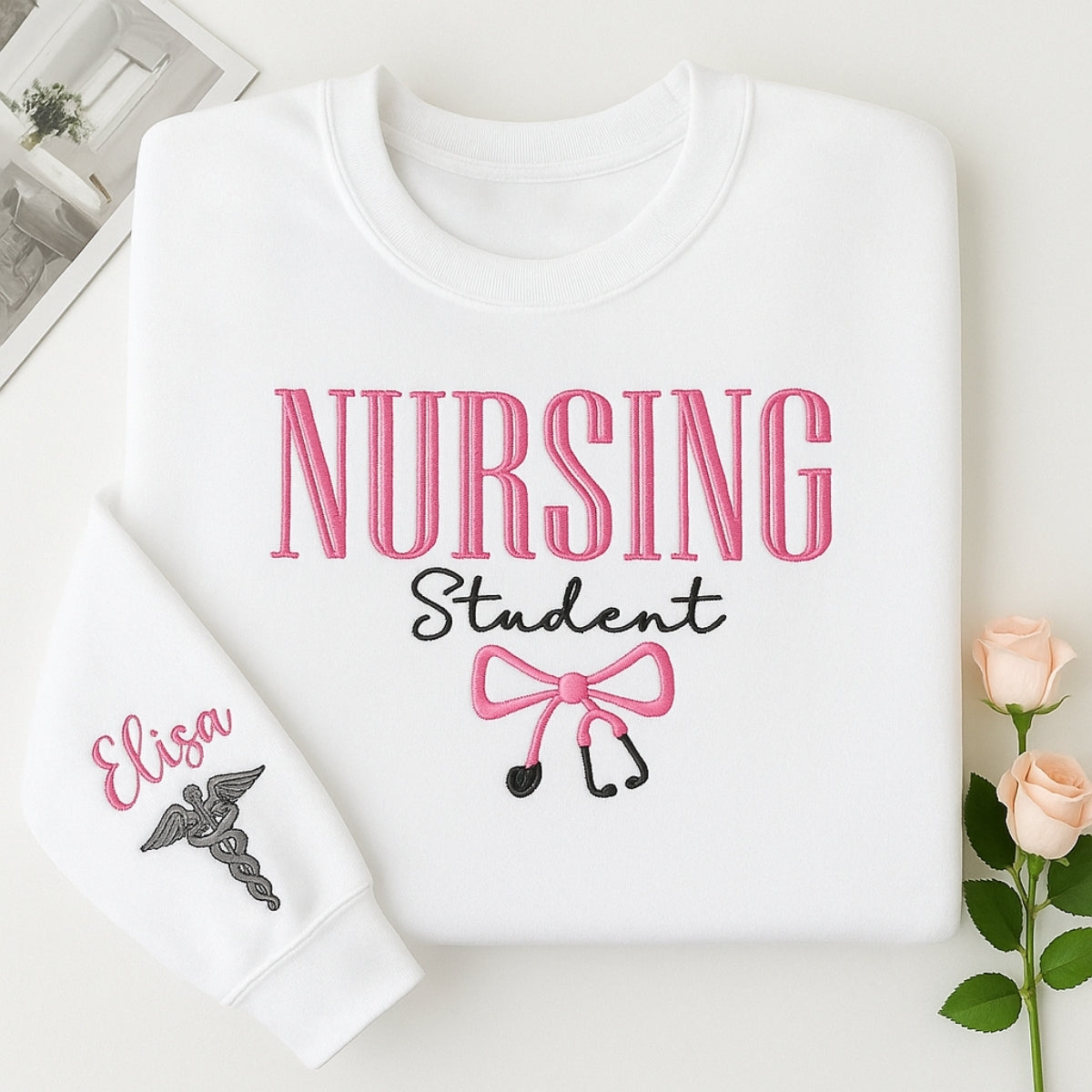 Nursing Student Embroidered Sweatshirt - Personalized Name Hoodie - Graduation Gift
