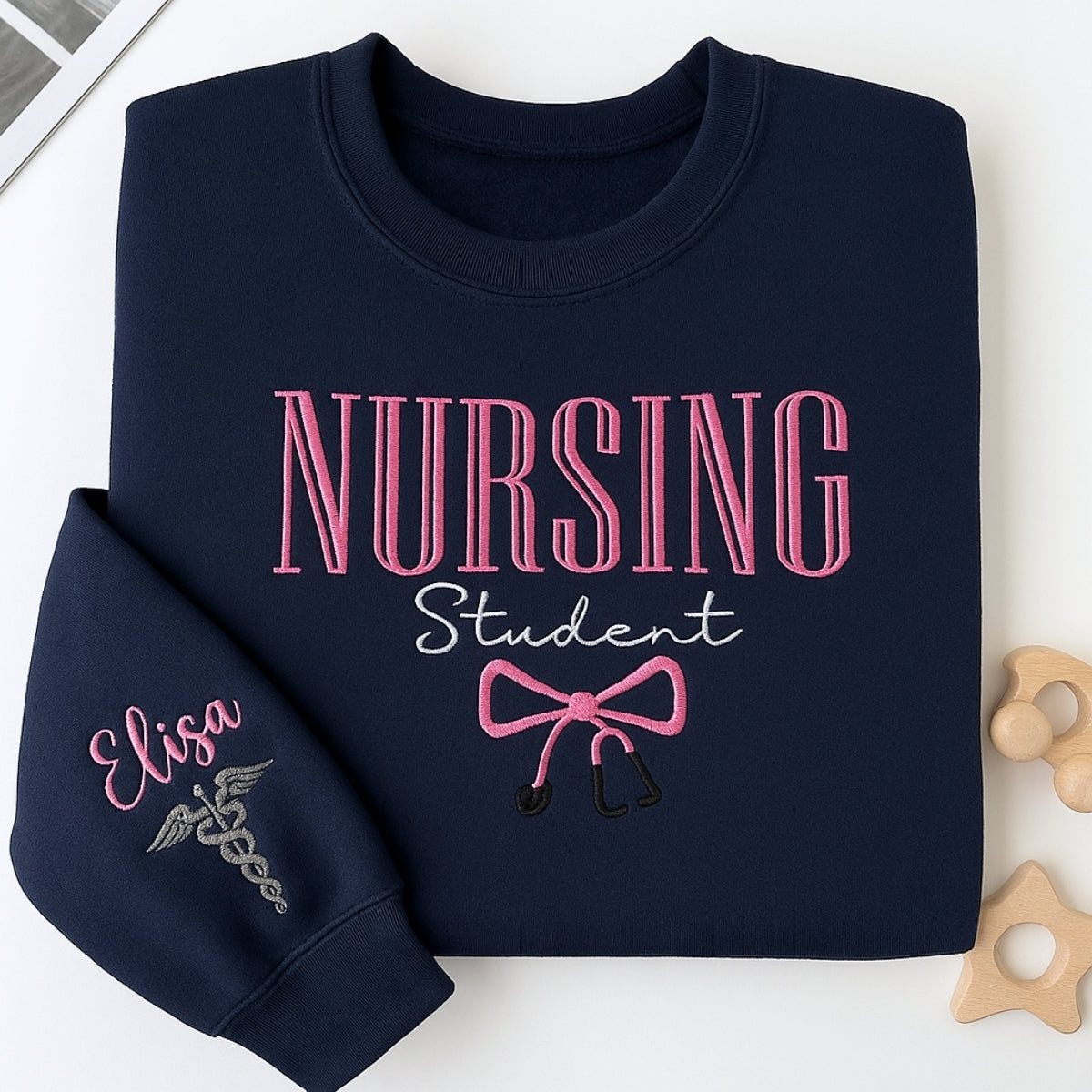 Nursing Student Embroidered Sweatshirt - Personalized Name Hoodie - Graduation Gift