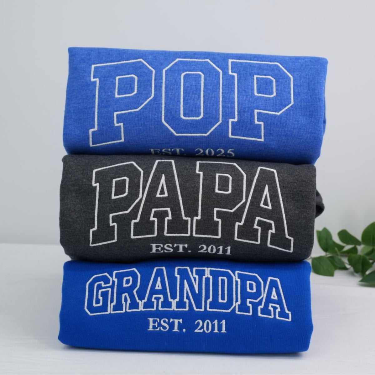 Papa Custom Embroidered Hoodie - Dad Sweatshirt with Kids Names - Father's Day Gift