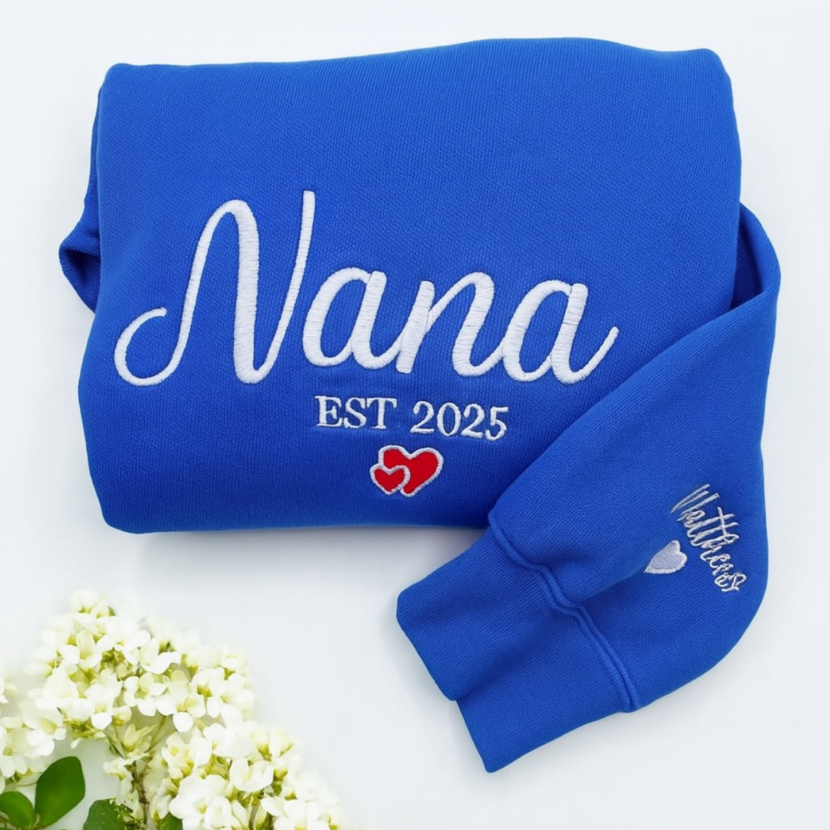 Nana Custom Embroidered Hoodie - Grandmother Sweatshirt with Grandkids Names - Personalized Gift