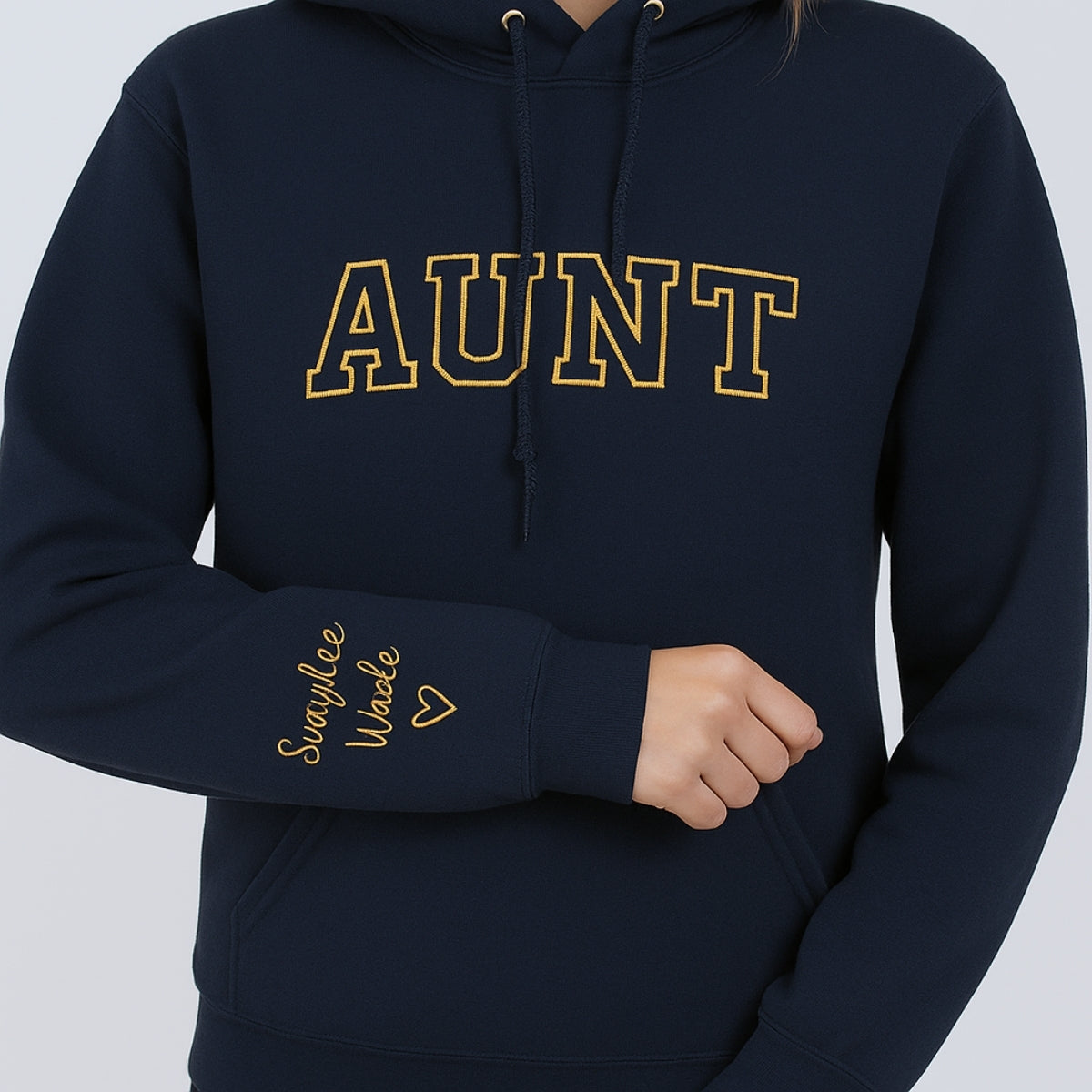 Aunt Custom Embroidered Hoodie - Personalized EST Year & Name - Auntie Gift