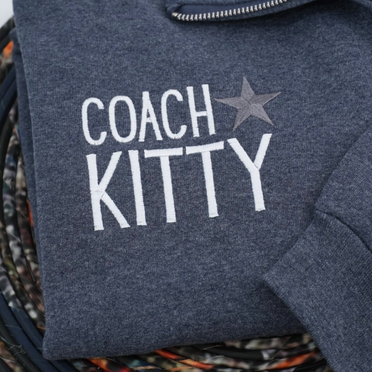Coach Custom Embroidered Quarter Zip Hoodie - Coaching Apparel - Coach Gift