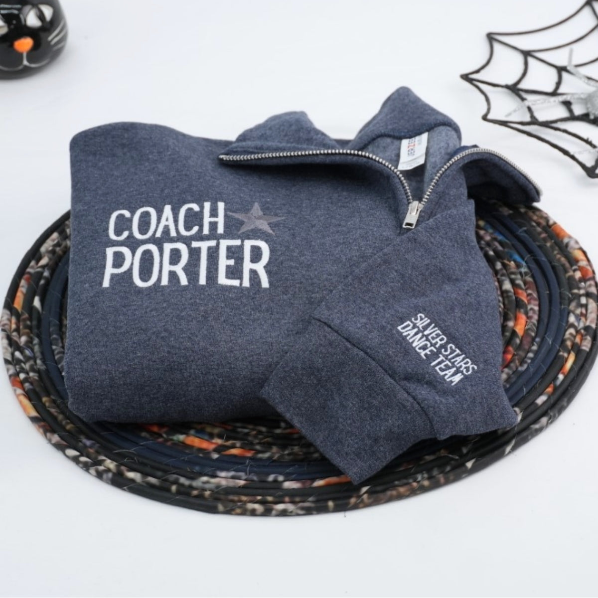Coach Custom Embroidered Quarter Zip Hoodie - Coaching Apparel - Coach Gift
