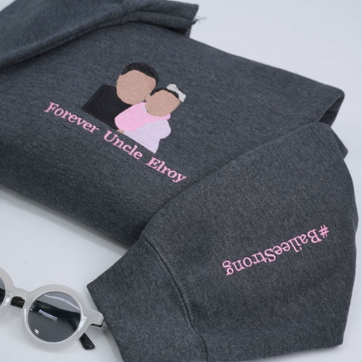 Dad Baby Custom Embroidered Hoodie - Father Sweatshirt with Baby Name - Father's Day Gift