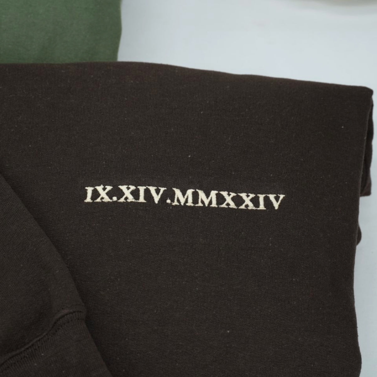 Custom Roman Numeral Embroidered Sweatshirt - Personalized Date Initial Couple Hoodie - Anniversary