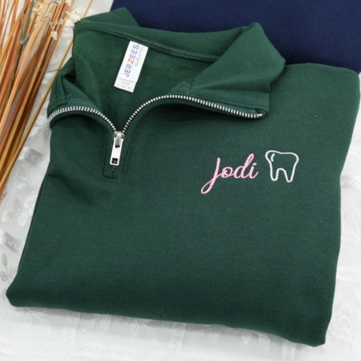 Custom Dentist Name Embroidered Quarter-Zip - Personalized Dental Apparel - Professional Gift