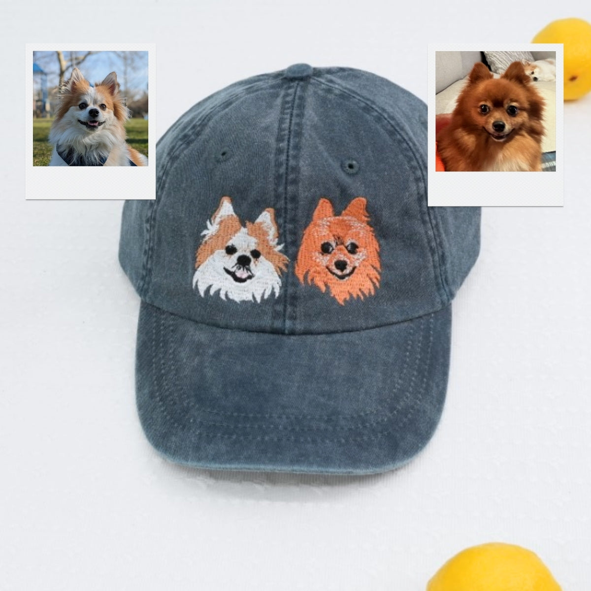 Custom Dog Face Embroidered Cap - Personalized Pet Portrait Hat - Gift for Dog Lover