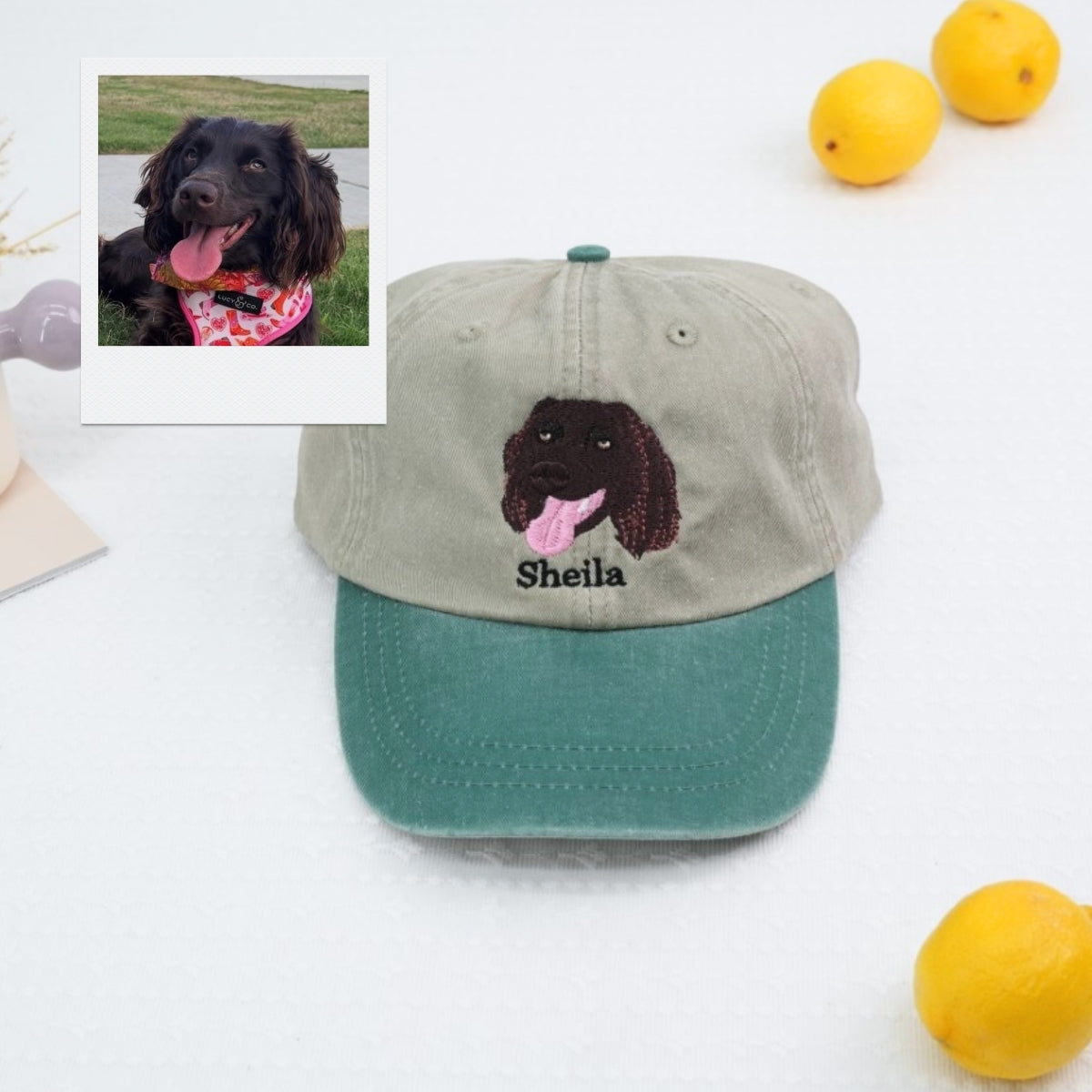 Custom Dog Face Embroidered Cap - Personalized Pet Portrait Hat - Gift for Dog Lover