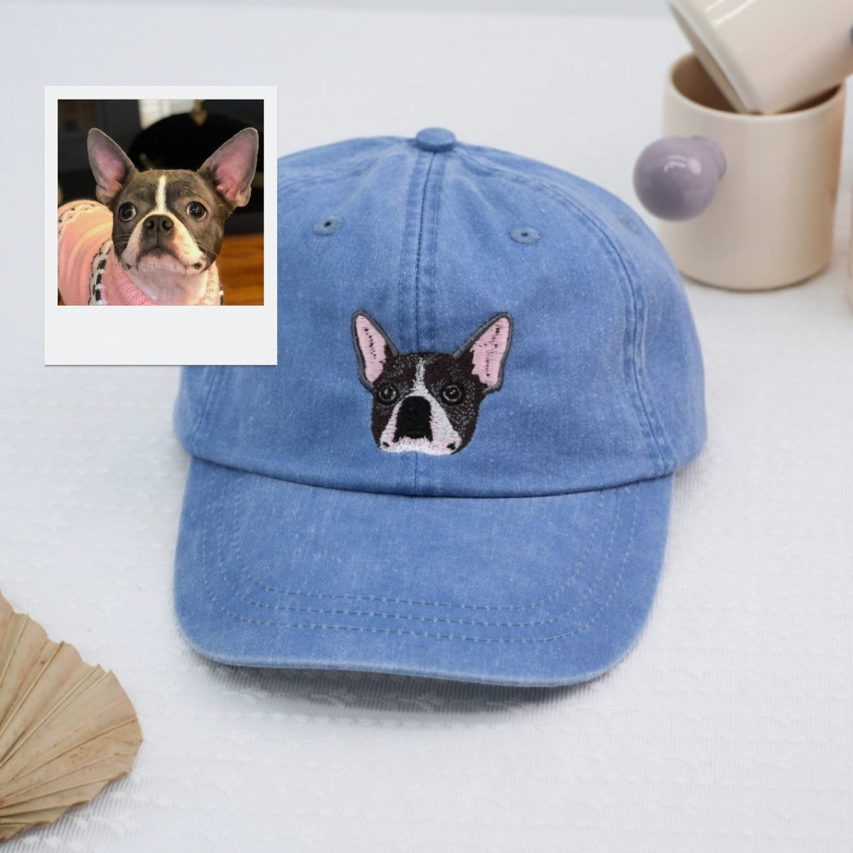 Custom Dog Face Embroidered Cap - Personalized Pet Portrait Hat - Gift for Dog Lover