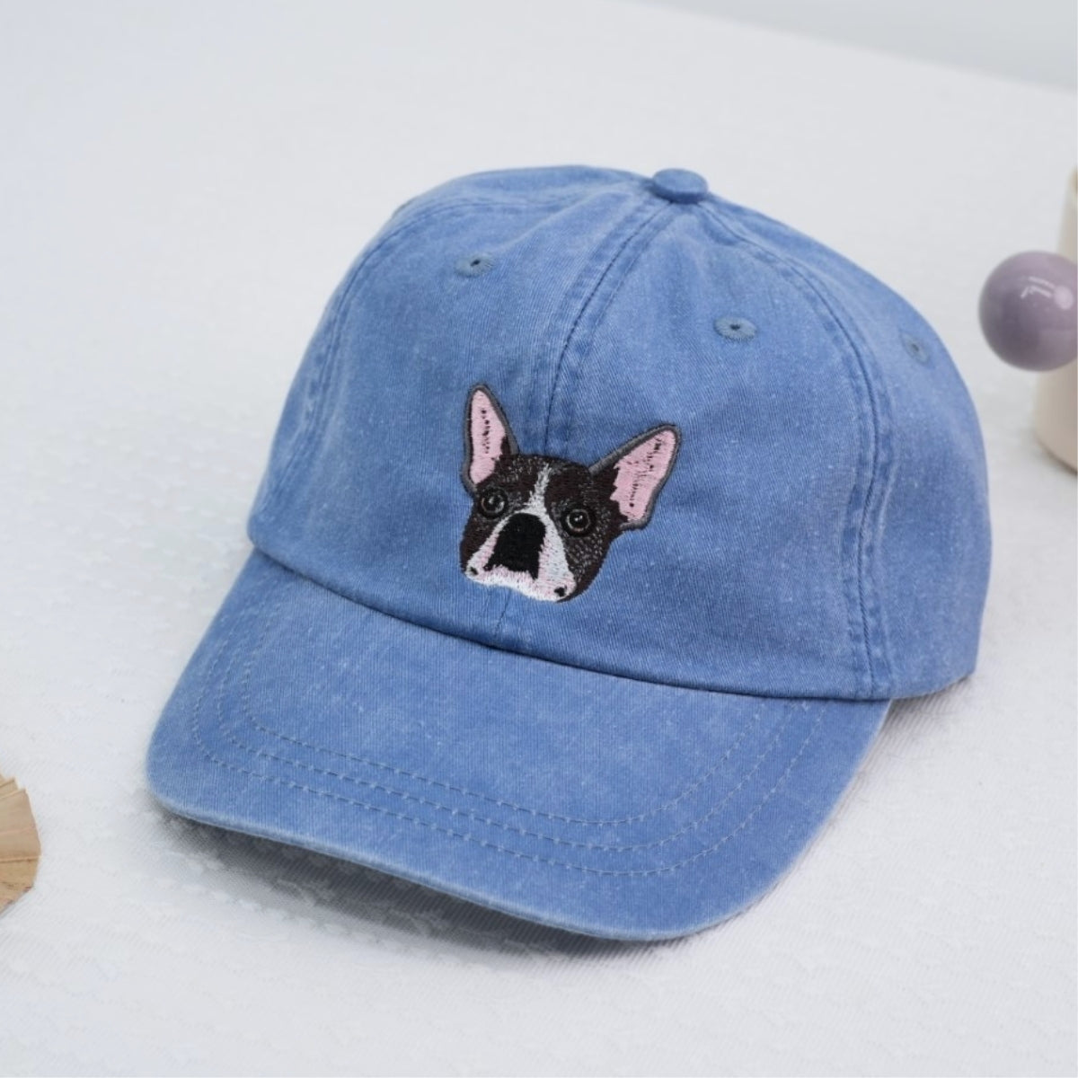 Custom Dog Face Embroidered Cap - Personalized Pet Portrait Hat - Gift for Dog Lover