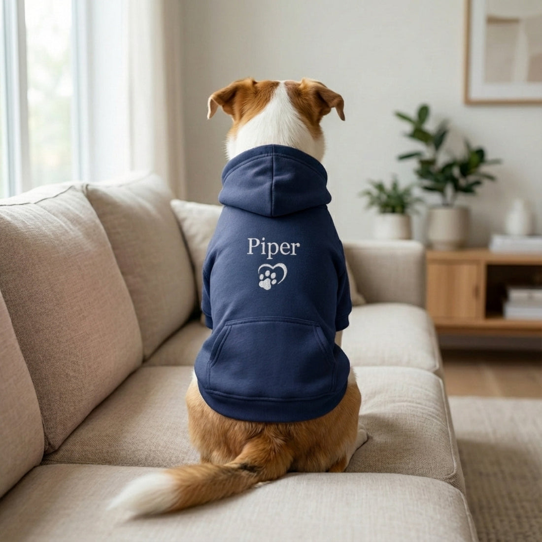 Custom Embroidered Pet Name Hoodie - Personalized Dog Hoodie - Cozy Puppy Apparel