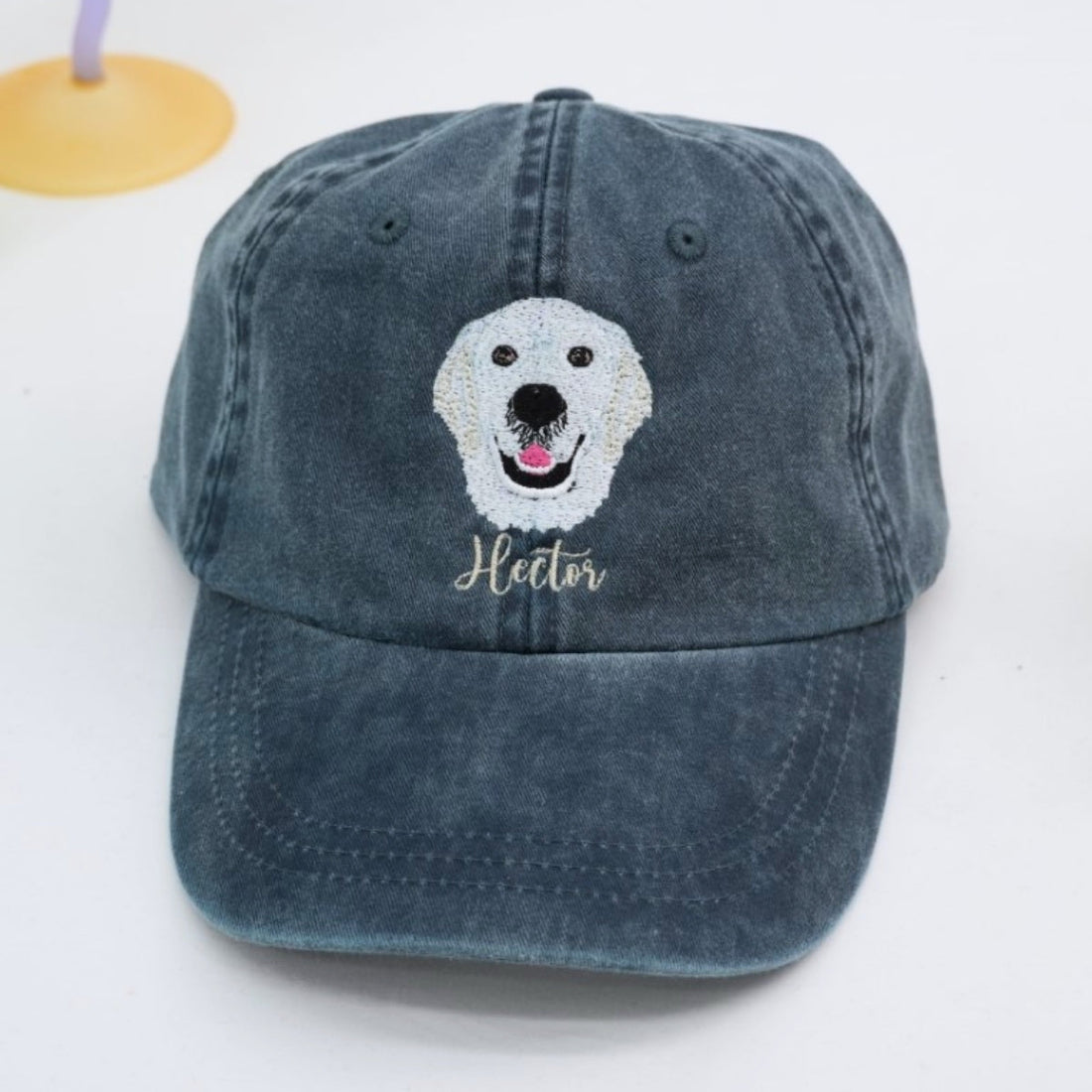 Custom Dog Photo Embroidered Cap - Personalized Pet Portrait Hat - Dog Parent Gift