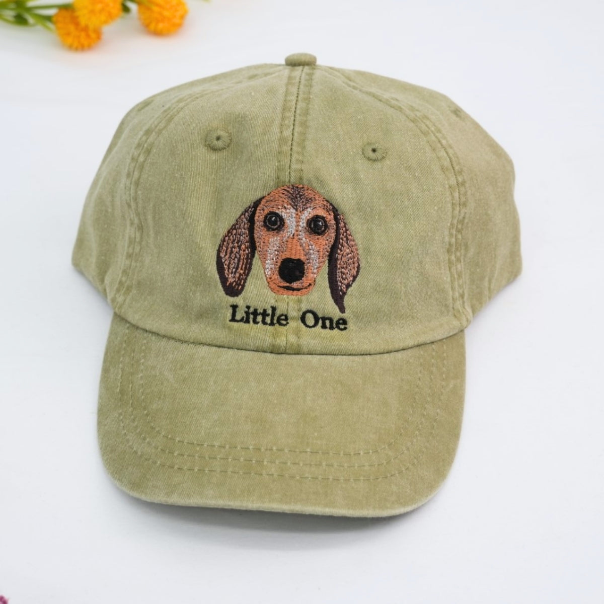 Custom Dog Photo Embroidered Cap - Personalized Pet Portrait Hat - Dog Parent Gift