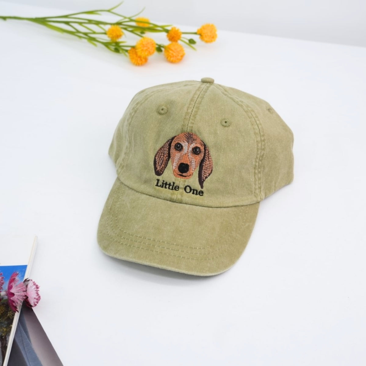 Custom Dog Photo Embroidered Cap - Personalized Pet Portrait Hat - Dog Parent Gift