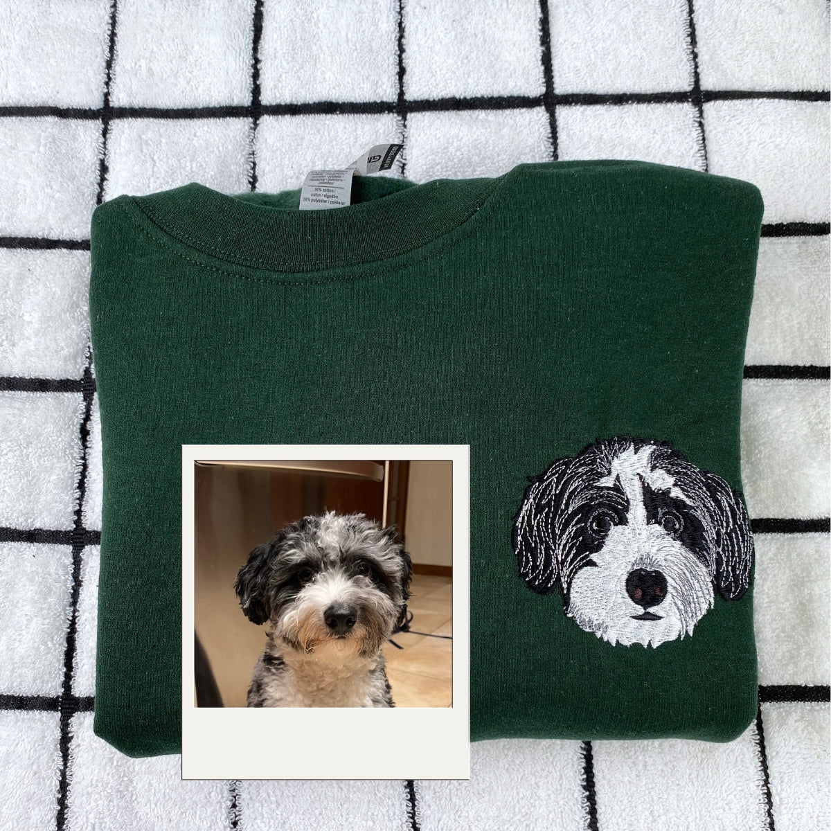 Custom Dog Photo Embroidered Hoodie - Personalized Pet Name Sweatshirt - Dog Owner Gift