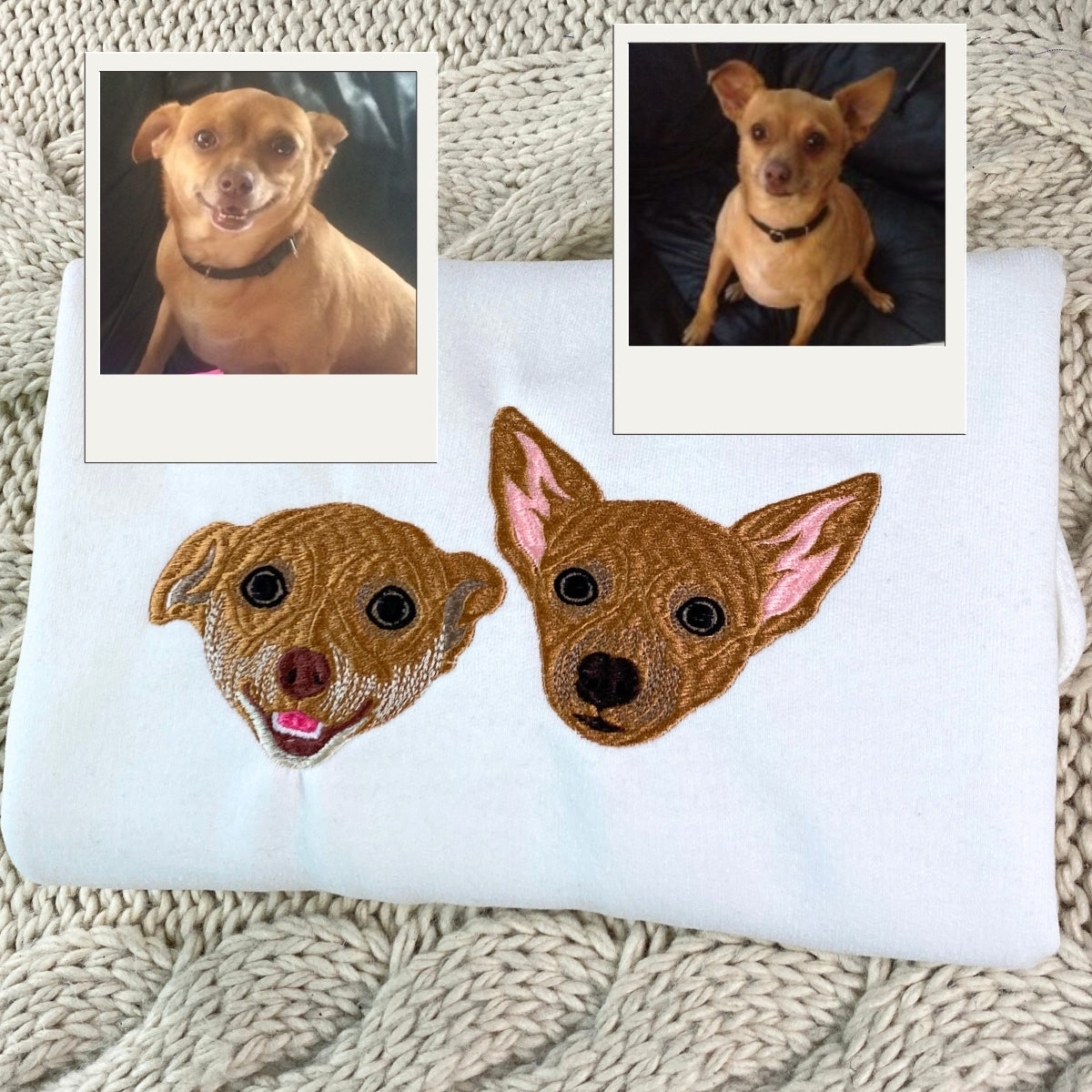 Custom Dog Photo Embroidered Hoodie - Personalized Pet Name Sweatshirt - Dog Owner Gift