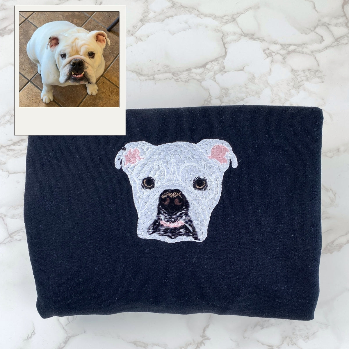 Custom Dog Photo Embroidered Hoodie - Personalized Pet Name Sweatshirt - Dog Owner Gift
