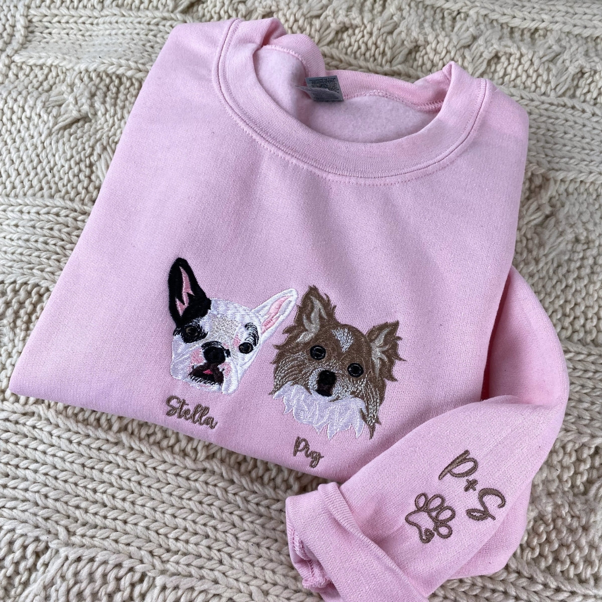 Custom Dog Photo Embroidered Hoodie - Personalized Pet Name Sweatshirt - Dog Owner Gift