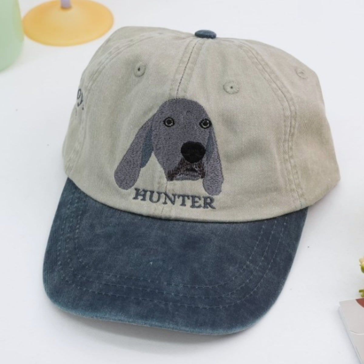 Custom Dog Portrait Embroidered Cap - Personalized Pet Name Hat - Dog Parent Lover Gift