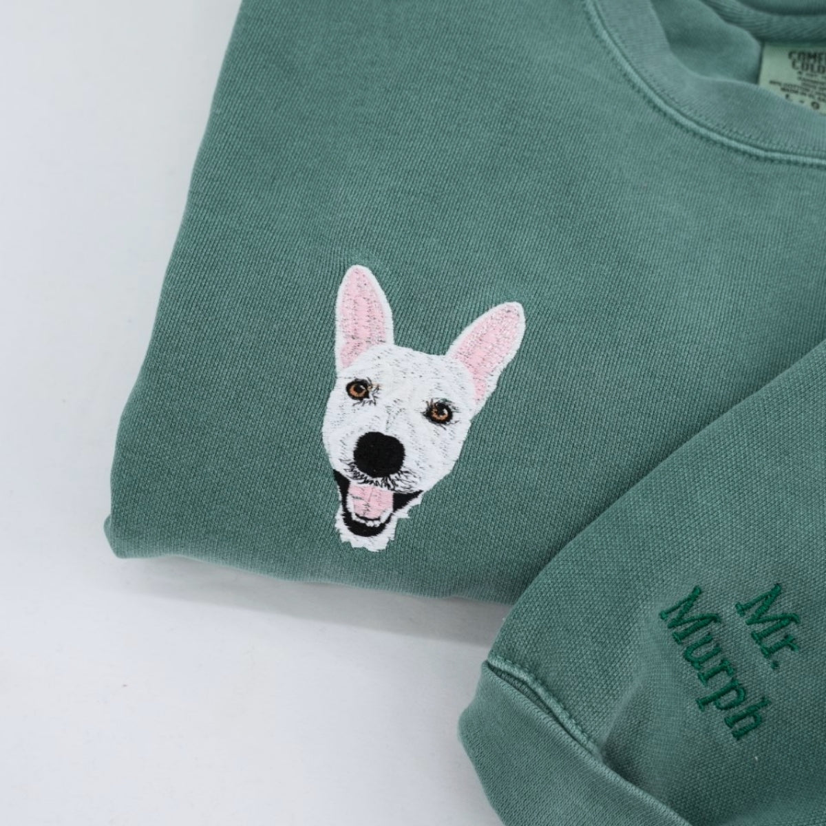 Custom Dog Portrait Embroidered Hoodie - Personalized Dog Face Sweatshirt - Pet Memorial Gift 2