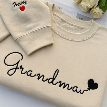 Custom EST Embroidered Sweatshirt - Personalized Grandma Gift - Grandchildren Names