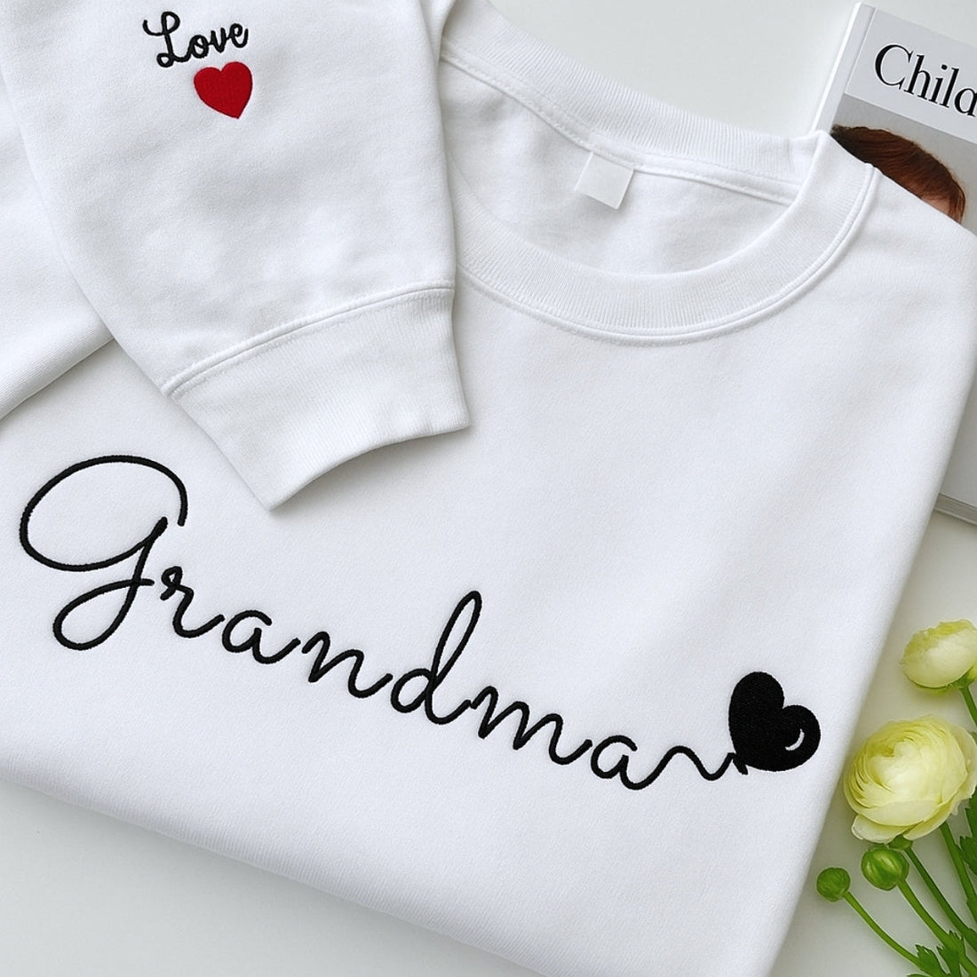 Custom EST Embroidered Sweatshirt - Personalized Grandma Gift - Grandchildren Names