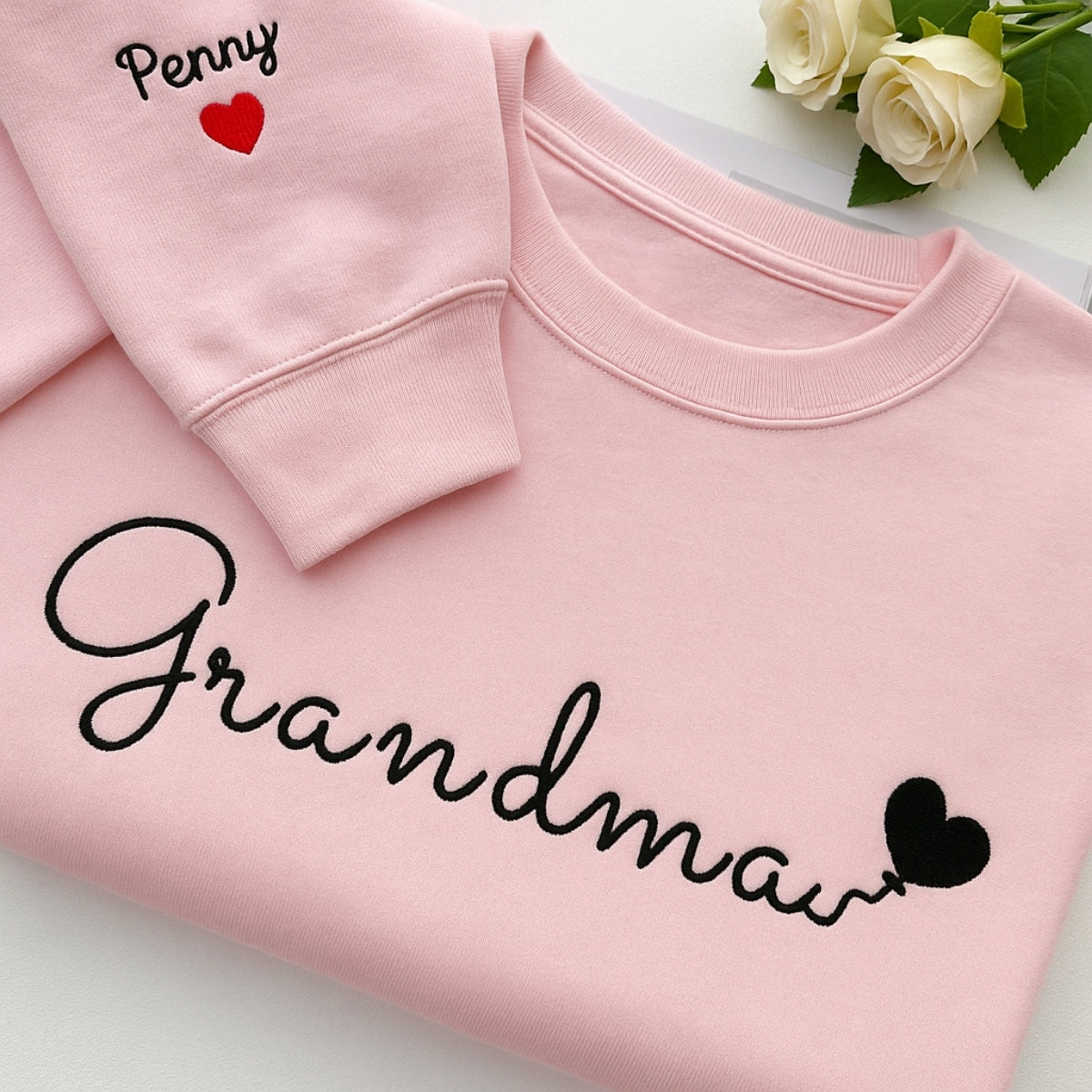 Custom EST Embroidered Sweatshirt - Personalized Grandma Gift - Grandchildren Names