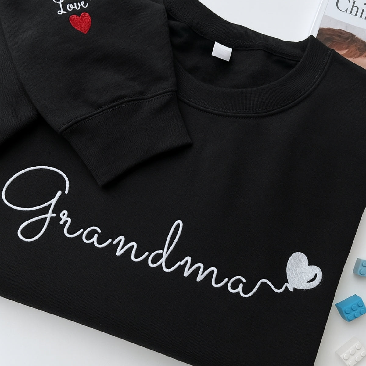 Custom EST Embroidered Sweatshirt - Personalized Grandma Gift - Grandchildren Names