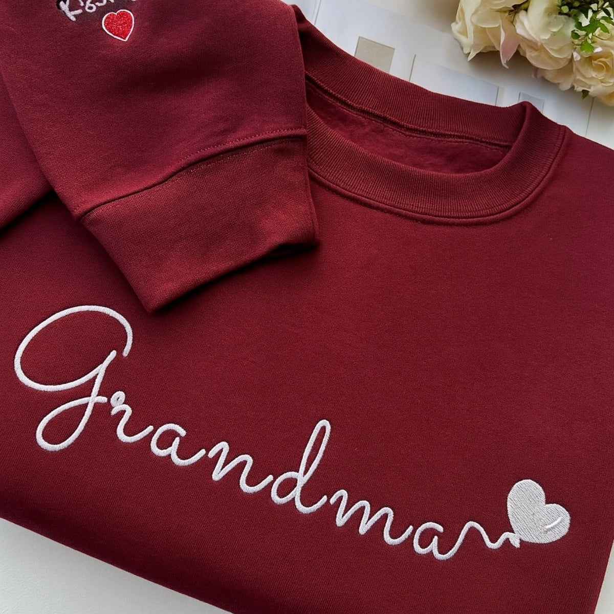 Custom EST Embroidered Sweatshirt - Personalized Grandma Gift - Grandchildren Names