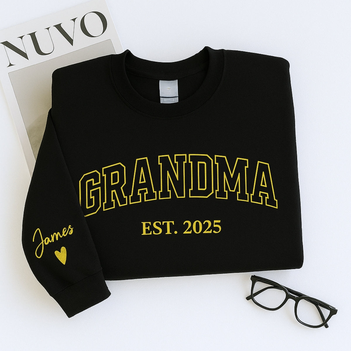 Custom EST Embroidered Sweatshirt - Personalized Grandma Gift - Grandchildren Names 2