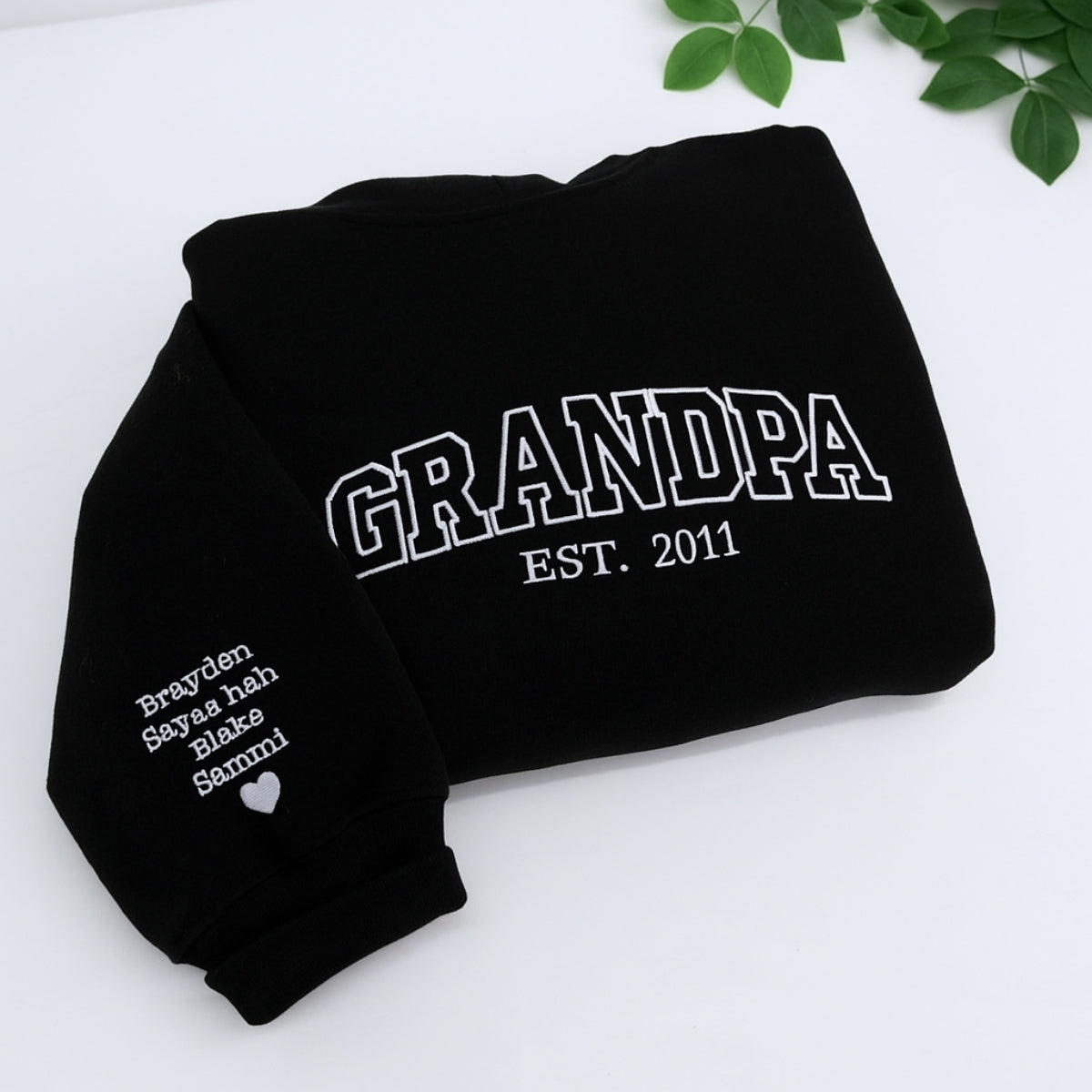 Grandpa Custom Embroidered Hoodie - Personalized with Grandchildren Names - Gift for Grandpa
