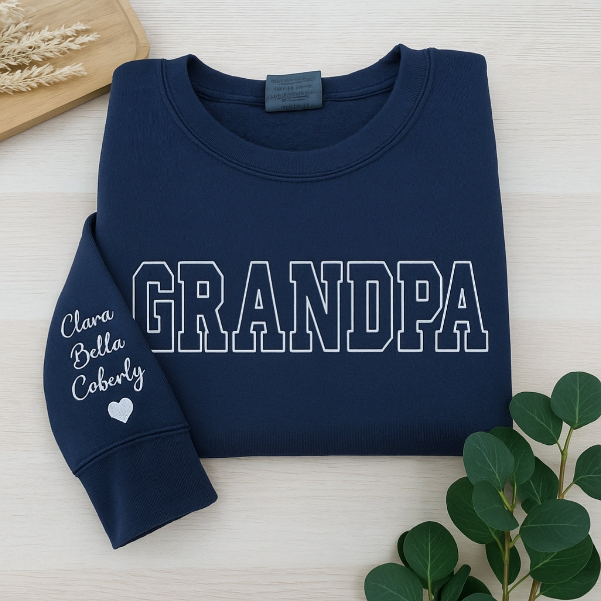 Grandpa Custom Embroidered Hoodie - Personalized with Grandchildren Names - Gift for Grandpa
