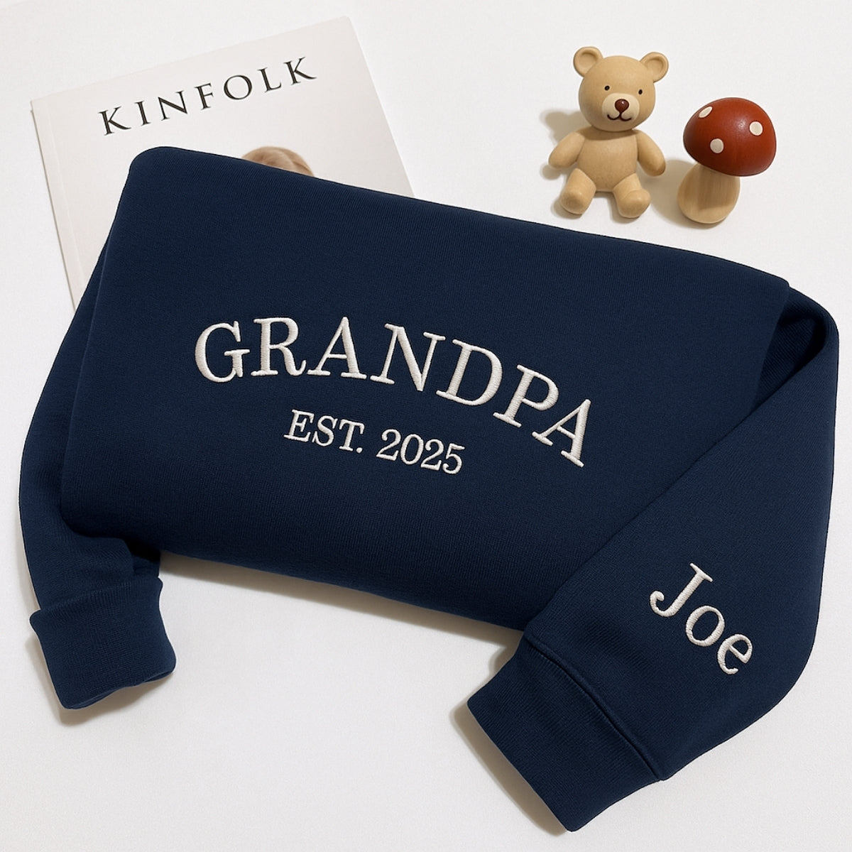 Grandpa Custom Embroidered Sweatshirt - Personalized Grandchild Name - Perfect Gift for Grandpa