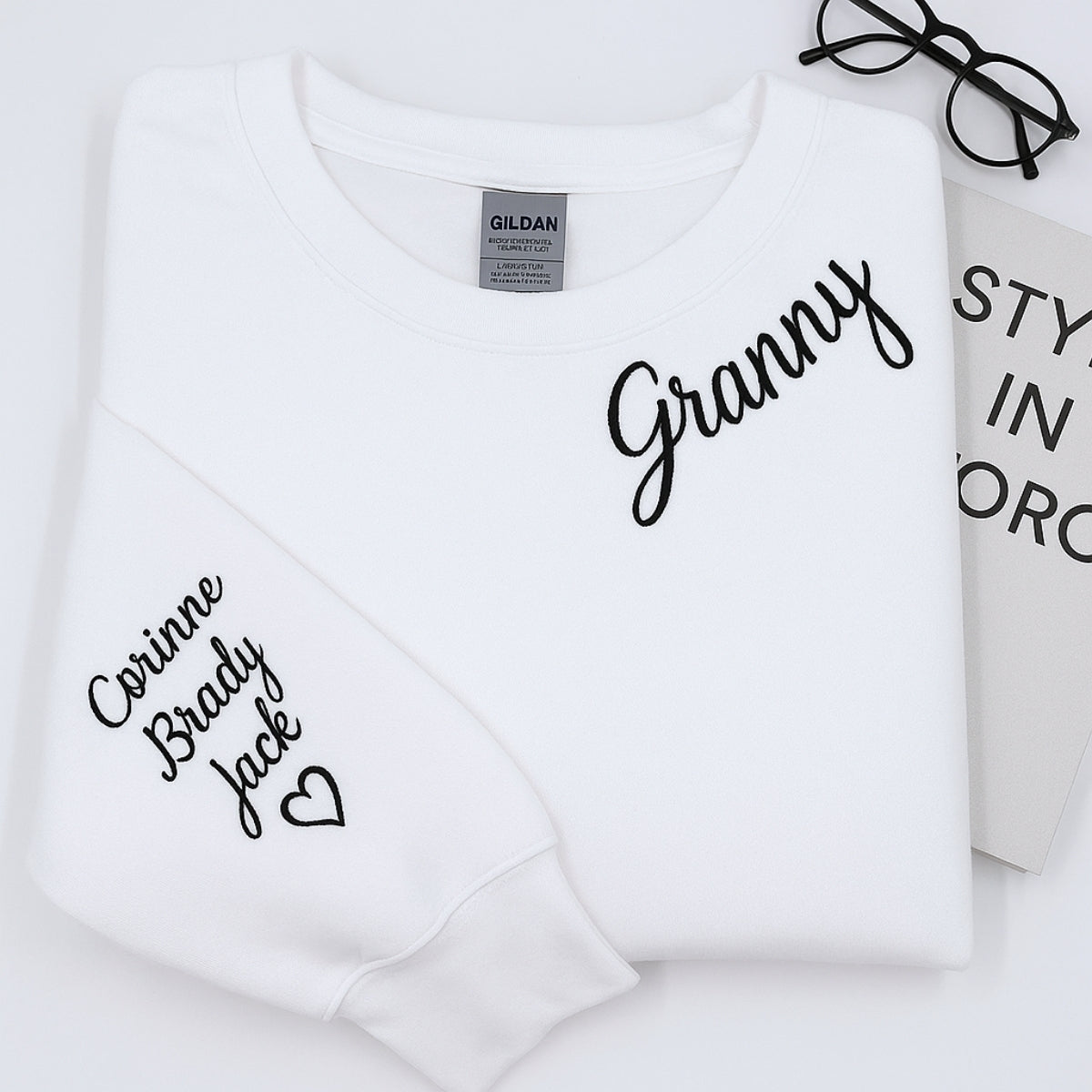 Granny Custom Embroidered Sweatshirt - Personalized with Grandchildren Names - Grandma Gift