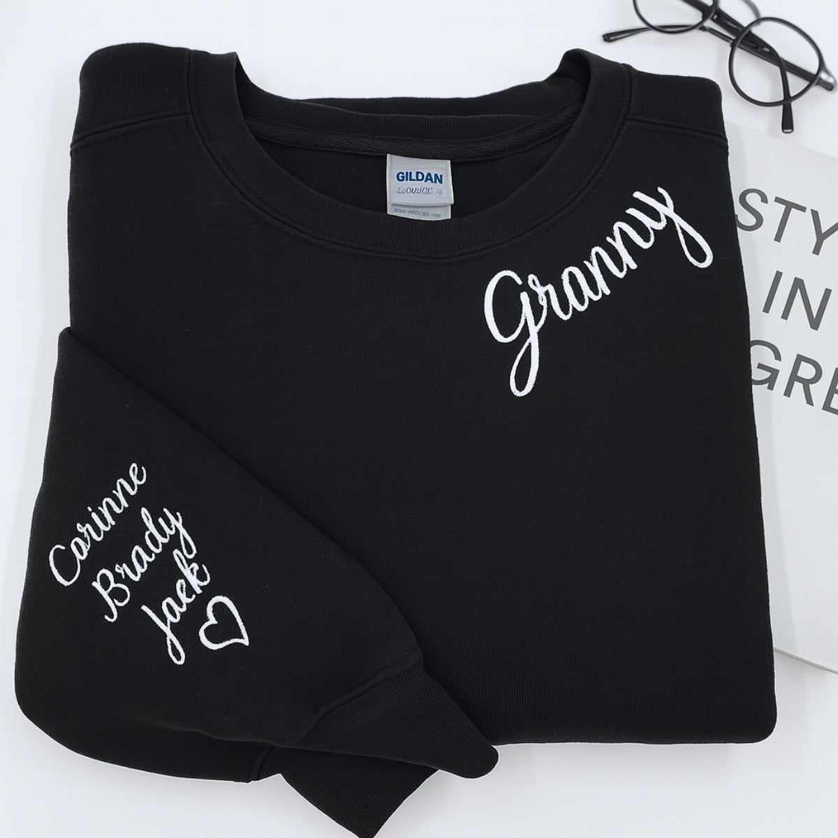 Granny Custom Embroidered Sweatshirt - Personalized with Grandchildren Names - Grandma Gift