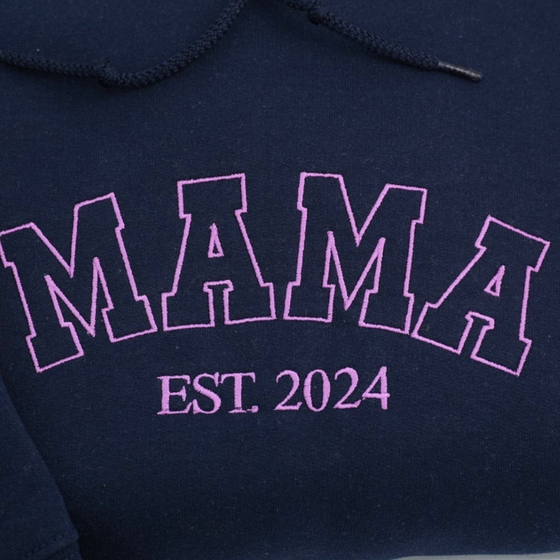 Mama Custom Embroidered Varsity Hoodie - Personalized Child Name - Perfect Mother's Day Gift